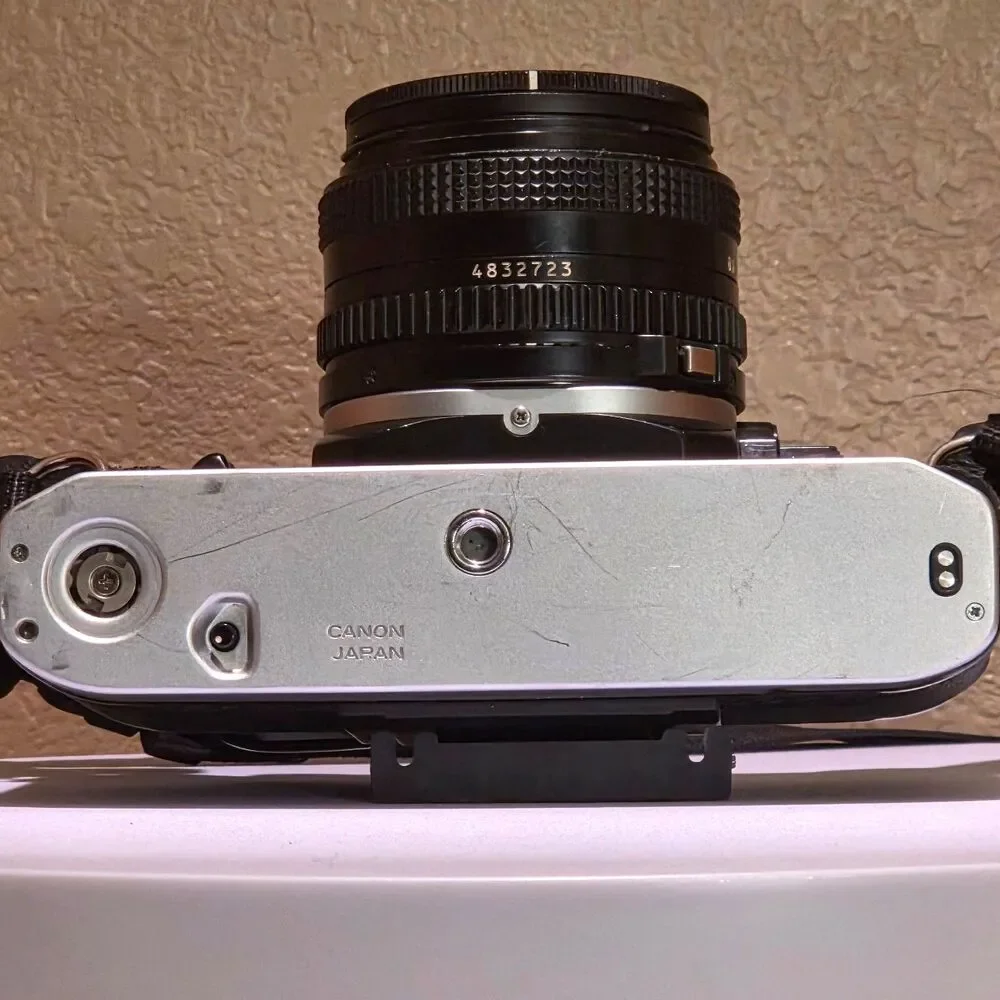 Canon AE-1 Film Camera Tested Working Canon FD 50mm f1.8 Lens Cover Tamrac Strap